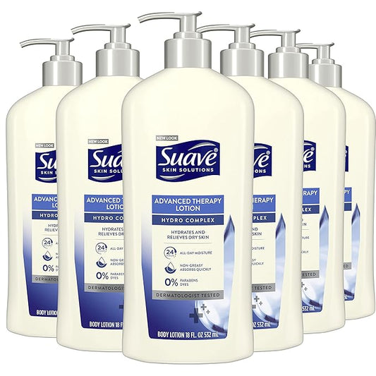 Suave Skin Solutions Body Lotion, Advanced Therapy, 18 Fl Oz (Pack of 6)-Velvo Beauty