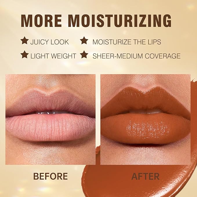 MAKI YIKA Brown Lipstick for Women Moisture Hydrate Lipsticks Glossy Reddish Lipsticks Sheer Finish Lightweight Tinted Lip Balm (Z10 Chocalate)-Velvo Beauty