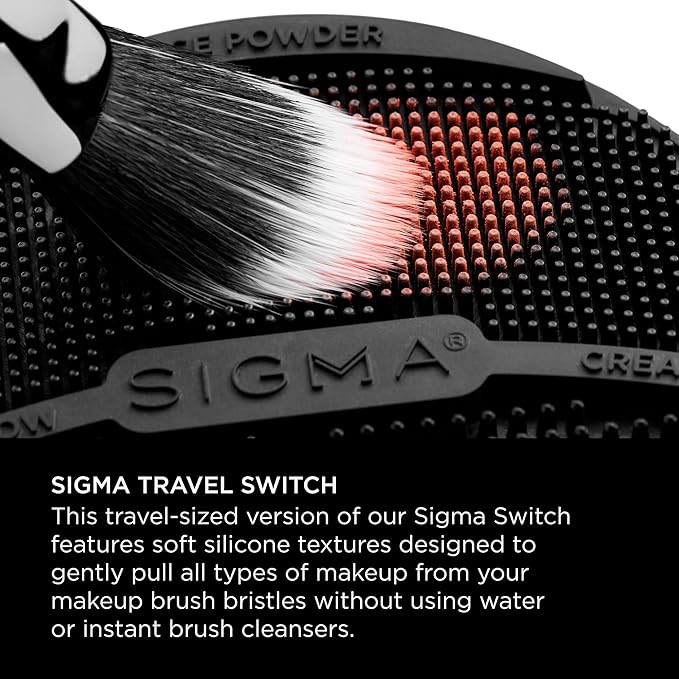 Sigma Switch by Sigma Beauty – Silicone Makeup Brush Cleaner for Switching Shades and Pigments, Switch Cleaning Mat for Superior Makeup Brush Cleaning Mid-Application (Travel Size)-Velvo Beauty