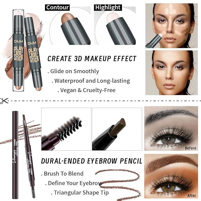 Makeup Set Kit for Women Full Kit, Makeup Present for Girl Women Teen, Matte Eyeshadow CC Cream Foundation Face Primer Brush Set Sponges, Lip Glosses Counter Stick Eyeliner-Velvo Beauty