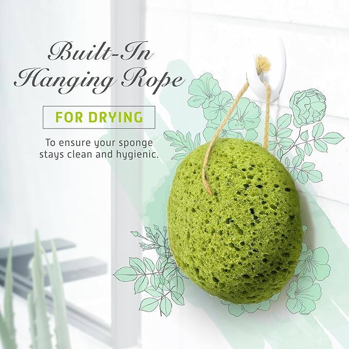 Spongentle Deep Cleansing Body Loofah Sponge, Natural Colors, for Bath and Shower, Multiple Textures for Gentle and Deep Exfoliation, Generous and Rich Lather, (Pack of 3)-Velvo Beauty
