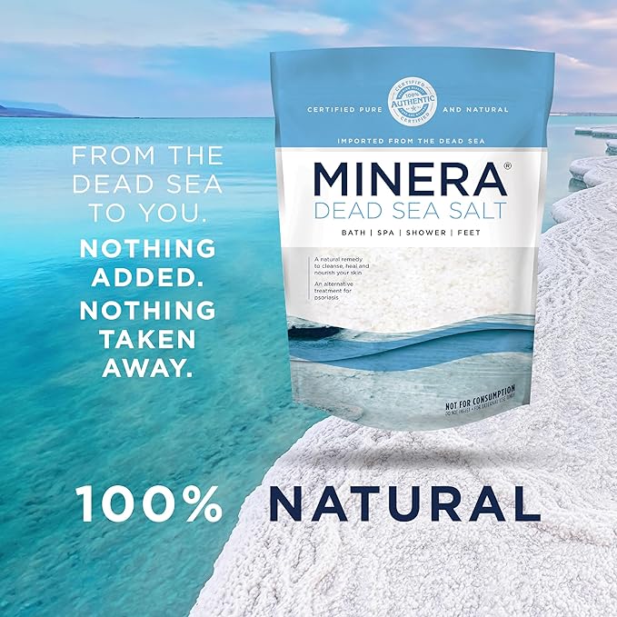 Minera Fine Grain Dead Sea Salt for Bath & Soaking – 57 lbs (3 x 19 lb Bags), Fast-Dissolving, 100% Pure & Natural, Unscented, Skin-Nourishing Bulk Sea Salt-Velvo Beauty