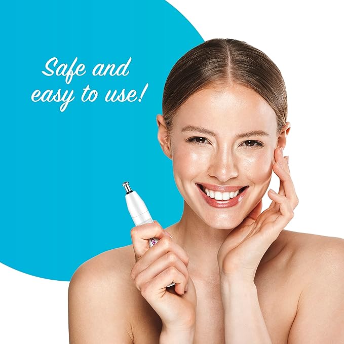 Conair Ear and Nose Hair Trimmer for Women, Cordless Battery-Powered, Patent 360 Bevel Blade for No Pull, No Snag Trimming Experience, True Glow by Conair-Velvo Beauty