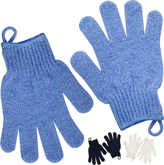 Exfoliating Glove - Body Scrub for Smooth and Soft Skin - Body Exfoliator for Ingrown Hair Dead Skin Remover and Itchy and Flaky Skin - Scrubber Shower Accessories 1 Pair Glove Mens Stocking Stuffer-Velvo Beauty