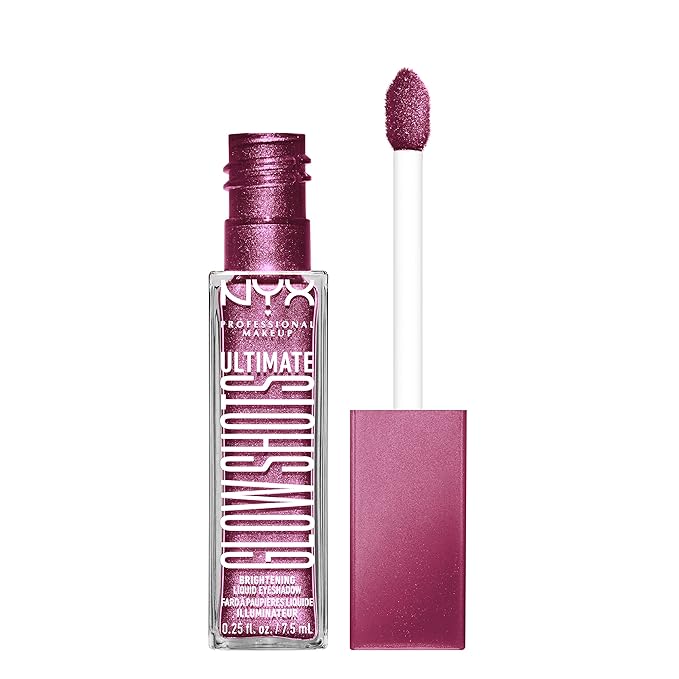 NYX PROFESSIONAL MAKEUP Ultimate Glow Shots, Liquid Eyeshadow, Long-Lasting Shimmer Eye Shadow with Vitamin C - Plum Player-Velvo Beauty