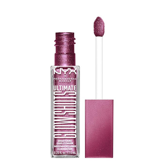 NYX PROFESSIONAL MAKEUP Ultimate Glow Shots, Liquid Eyeshadow, Long-Lasting Shimmer Eye Shadow with Vitamin C - Plum Player-Velvo Beauty