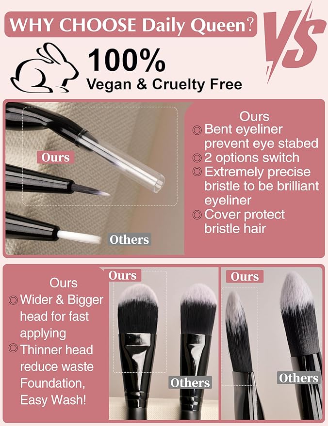 29pcs Black Professional Makeup Brush Set Kabuki Powder Concealers Eye shadows Blush Eyeliner Eyebrow Contour Eye blending Brushes (29pcs brush)-Velvo Beauty