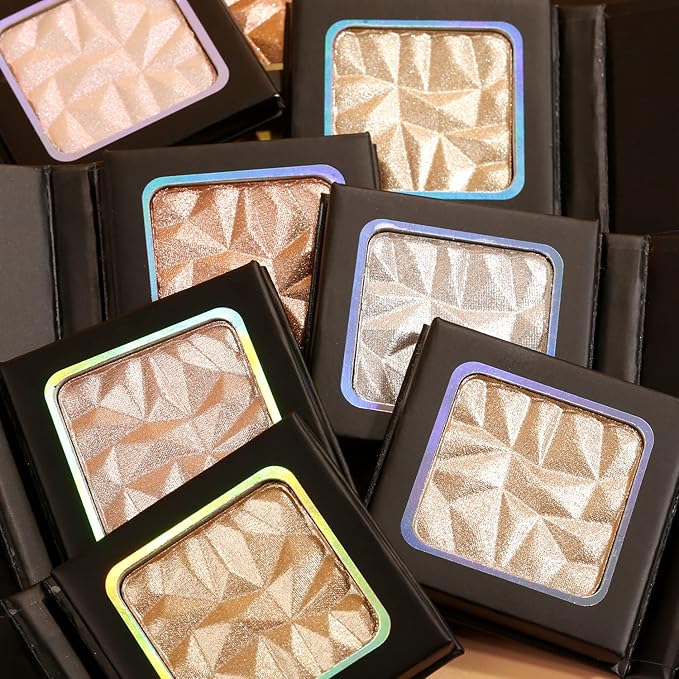 Shimmer Highlighter Palette Brown Color for Black Women,Highlight Makeup for Face/Body,Long Lasting Glow Illuminate Powder for Medium Skin,Highlighting Contour Palettes,Cruelty-Free-Velvo Beauty
