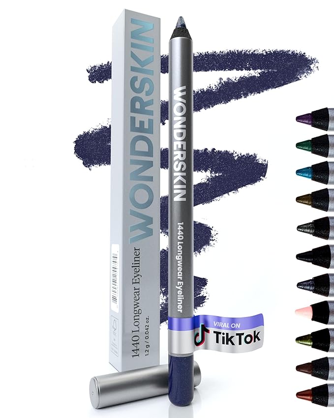 Wonderskin Eyeliner Pencil, 1440 Longwear Blue Purple Eyeliner Pencil - Waterproof, Sharpenable & Smudge Proof-Velvo Beauty