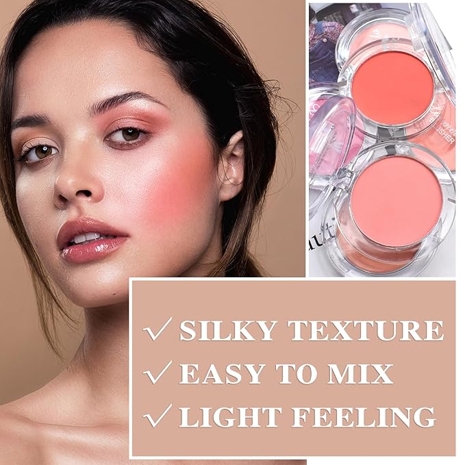 3 Colors Blush Palette,Matte Contour Makeup Blush for Cheeks,Waterproofing Highly Pigmented Face Cheek Blusher with Make Up Brush A12-Velvo Beauty