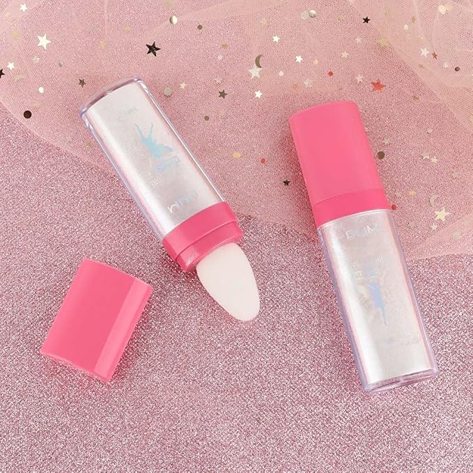 evpct 1Pcs Glitter Highlighter Powder Stick Make up Puff Fairy Stick Peal White Shimmer Glitter Face Body Liquid Highlighter makeup illuminators de maquillaje polvo traslucido maquillaje para mujer 01-Velvo Beauty