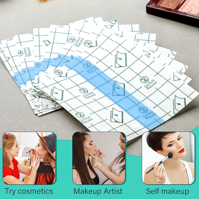 200 Pieces Makeup Hand Palette Single Use Makeup Mixing Palette Disposable Foundation Mixing Tray Adhesive Artist Cosmetic Makeup Palette Waterproof Makeup Tape for Women Girl (3.15 x 3.15 Inch)-Velvo Beauty