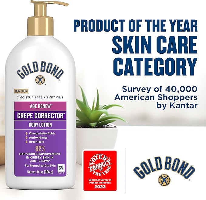 Gold Bond Age Renew Crepe Corrector Body & Face Lotion, Replenishing & Smoothing Formula, 14 oz., Packaging may vary-Velvo Beauty