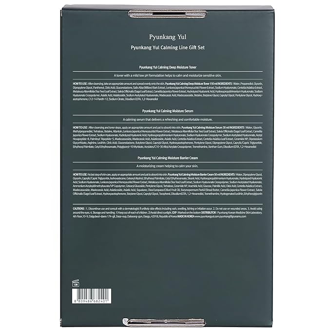 PYUNKANG YUL Calming Line Gift Box Set-Korean Facial Skin Care Essential for Daily Moisturizing with Toner, Serum, Cream, Safe on Acne Prone & Sensitive Skin, Vegan & Cruelty Free-Velvo Beauty