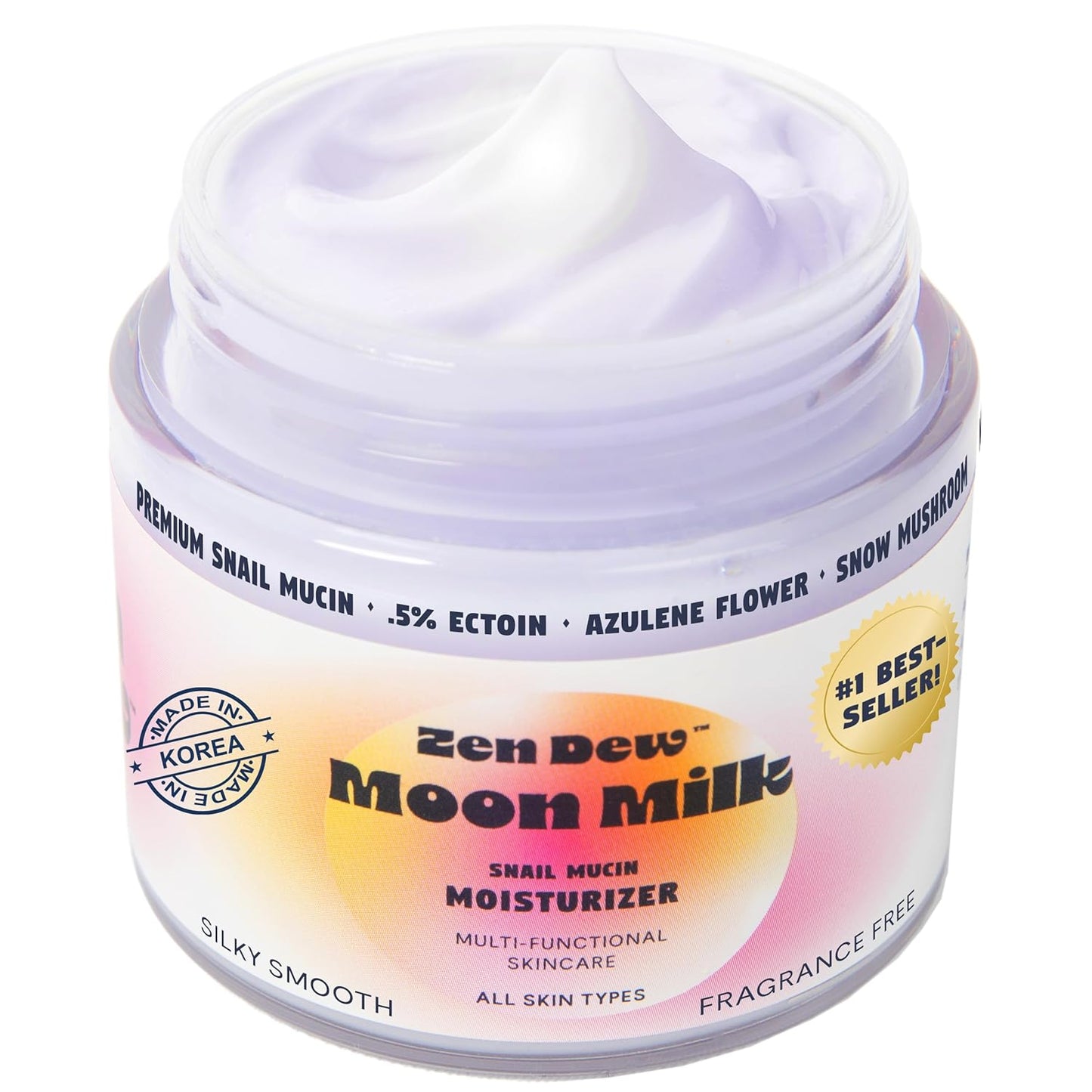 Moon Milk Snail Mucin Moisturizer Gel Cream 3.52 Oz - Blue Light Skin Defense - Korean Snail Mucin Serum Cream that Replenishes Moisture & Leaves Skin Brighter, Plumper, Soothed & Smooth-Velvo Beauty