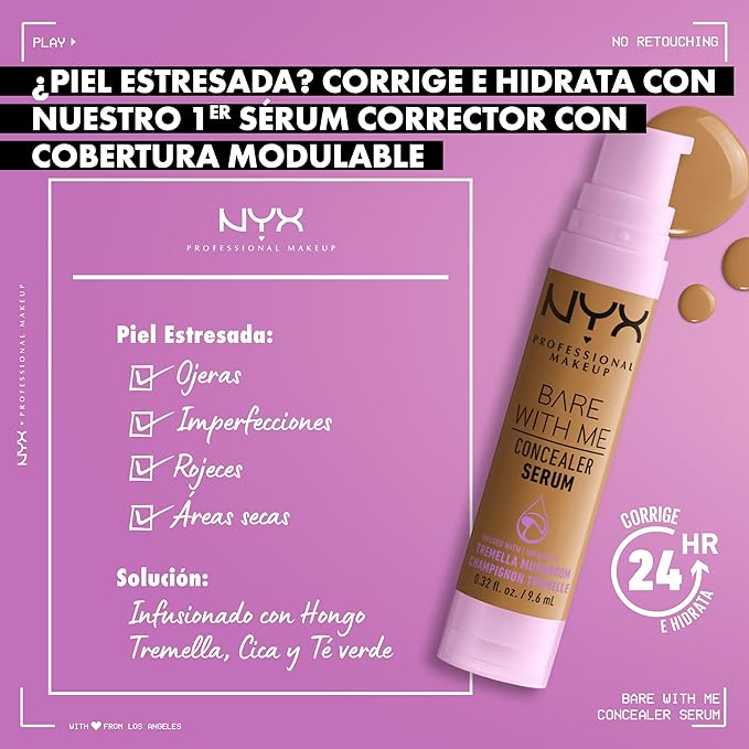 NYX PROFESSIONAL MAKEUP Bare With Me Concealer Serum, Up To 24Hr Hydration - Deep (Pack of 2)-Velvo Beauty