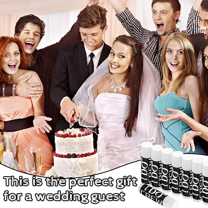 24 Pcs Bachelorette Lip Balm I Do Crew Wedding Party Gifts Bachelorette Lip Balm Gift Wedding Favors for Bachelorette Wedding Party Guest Supplies (Black with White)-Velvo Beauty