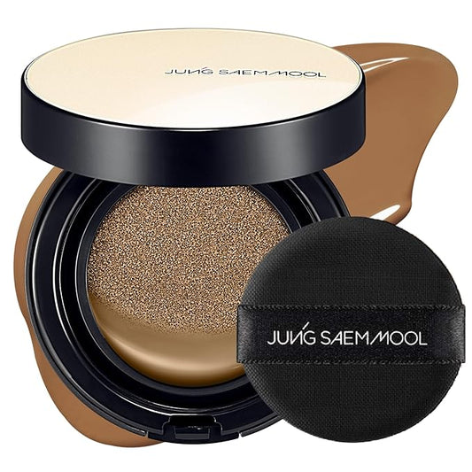 JUNG SAEM MOOL Essential Skin Nuder Cushion 34W Hazelnut 0.49 Fl Oz, No Refill, Natural Radiant Finish Cushion Foundation with Buildable Coverage, Lightweight Texture, Korean Foundation Makeup-Velvo Beauty