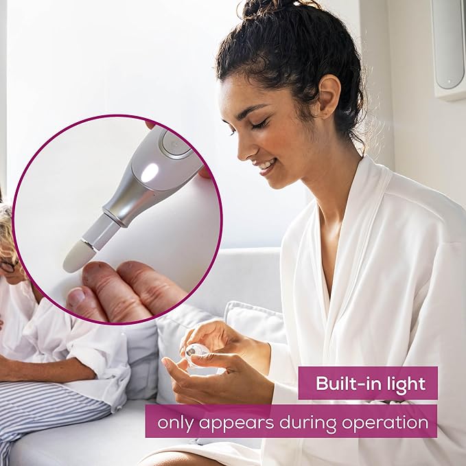Beurer MP42 Nail Drill, 7-in-1 Nail Kit with Strong Sapphire Nail Drill Bits, Electric Nail File and Nail Buffer Includes Bright LED Light, Pedicure Kit and Manicure Set with Storage Case-Velvo Beauty
