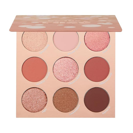 ColourPop By The Rosé Eyeshadow Palette - Pink & Red Neutral Palette with Metallic and Cream Matte Finishes - High-Pigment Eye Makeup with a Long-Wearing Formula (0.3 oz)-Velvo Beauty