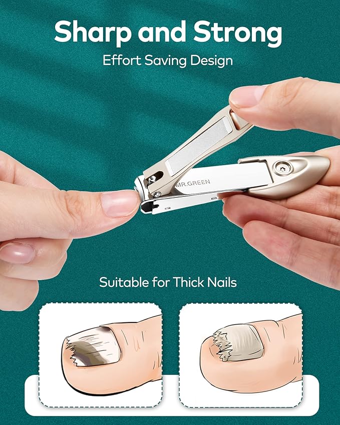 MR.GREEN Nail Clipper 3Pcs Set, Stainless Steel Manicure Pedicure Set with Nail Clippers, Glass Nail File & Tweezers, Medical Grade Grooming Kit with Travel Case Gift Box for Man & Woman (Pink)-Velvo Beauty