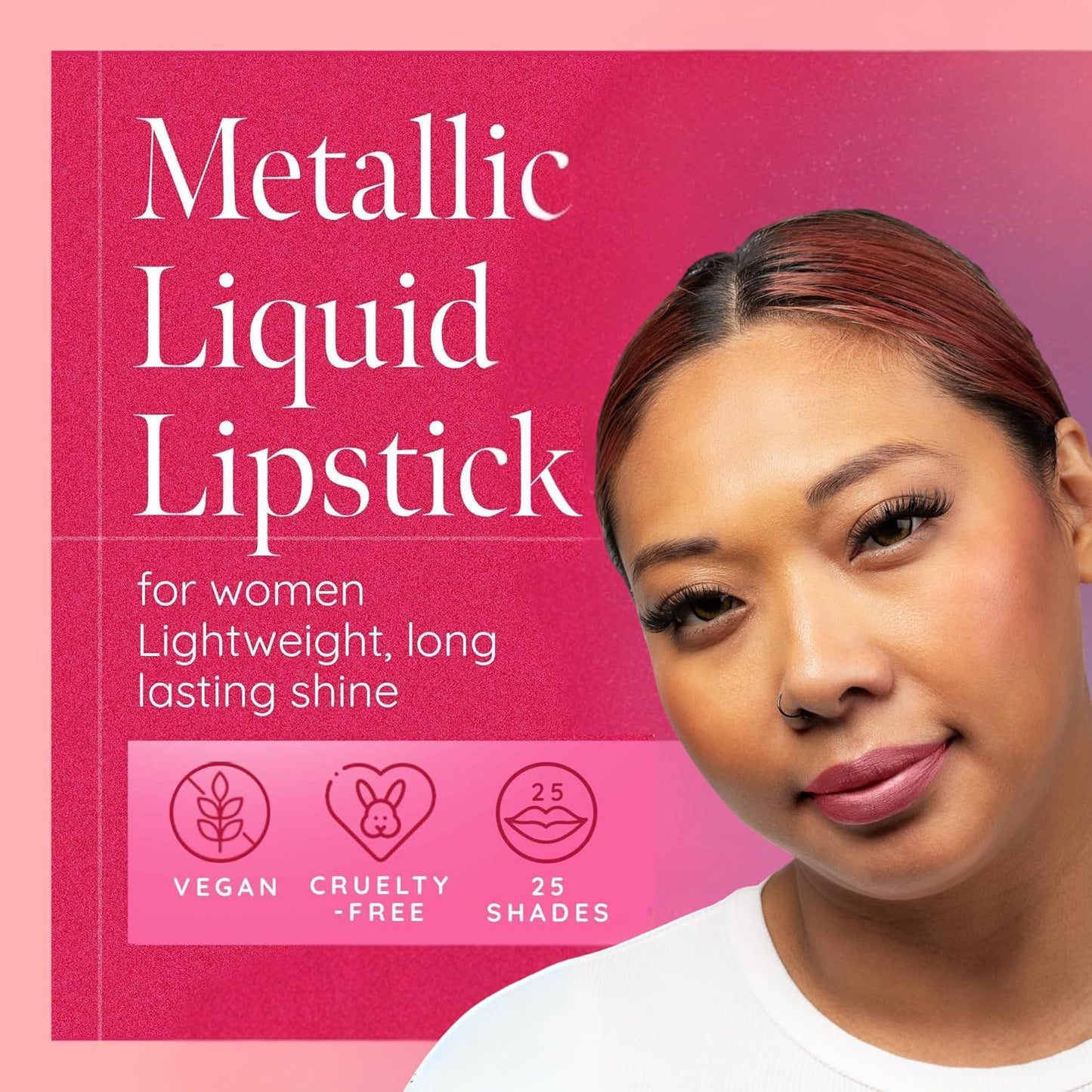 Aromi Metallic Liquid Lipstick | Rose Chestnut Lip Color with Shimmery Finish, Vegan, Cruelty-free, Long-lasting, Waterproof, Gluten Free (Alpine Bloom)-Velvo Beauty