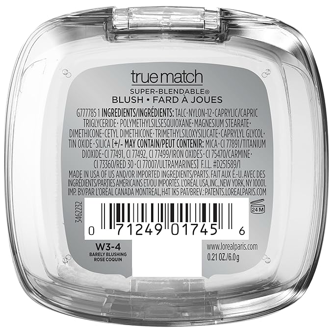 L'Oreal Paris True Match Super-Blendable Powder Blush, Barely Blushing, 0.21 Oz (Packaging May Vary)-Velvo Beauty