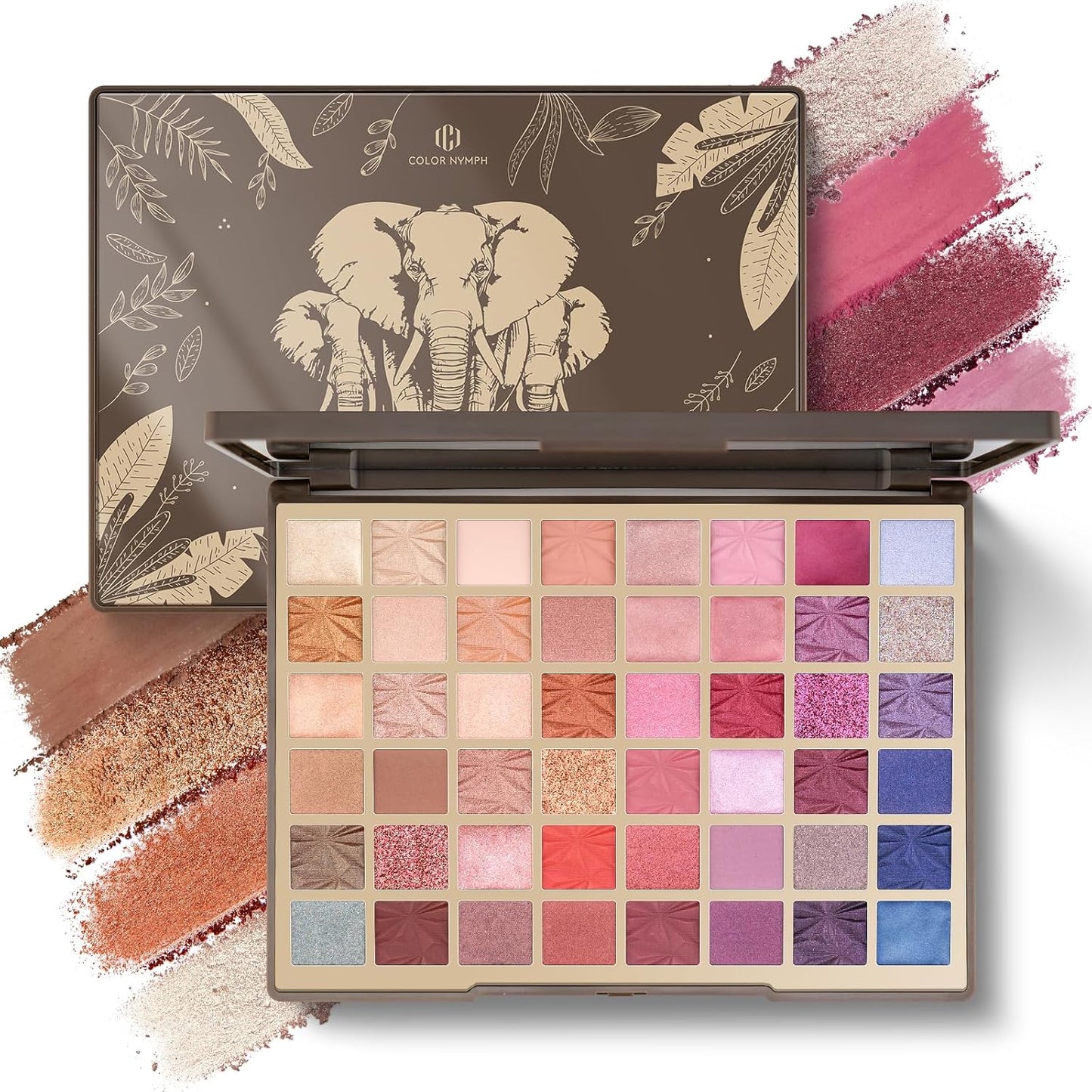 Color Nymph 48 Color Eye Makeup Palette, Highly Pigmented Eyeshadows Palettes with Mirror, Matte Shimmer Creamy Eye Shadows, Long Lasting Blendable Color Make Up Eye Shadows Cosmetics Gift Kit-Velvo Beauty