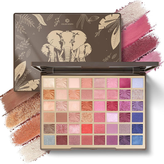 Color Nymph 48 Color Eye Makeup Palette, Highly Pigmented Eyeshadows Palettes with Mirror, Matte Shimmer Creamy Eye Shadows, Long Lasting Blendable Color Make Up Eye Shadows Cosmetics Gift Kit-Velvo Beauty