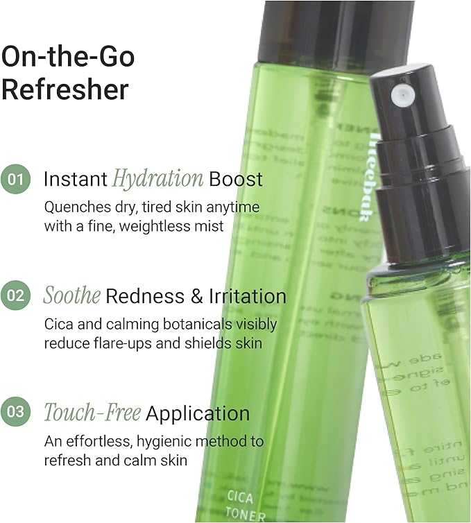 Meebak CICA Toner Spray | Korean Face Mist | Facial Spray with Centella Asiatica & Vitamin E | Soothing Face Toner for Sensitive, Oily, and Combination Skin | 4 fl oz-Velvo Beauty