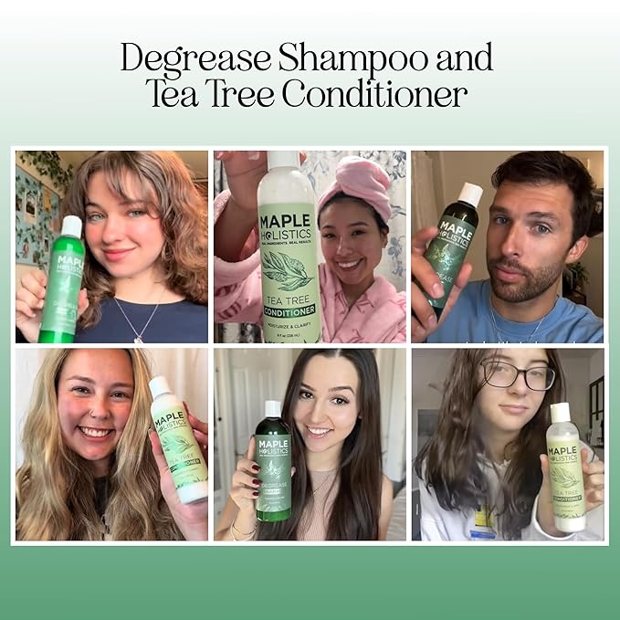 Shampoo and Conditioner for Oily Hair and Scalp - Sulfate and Paraben Free Shampoo and Conditioner Set for Oily Hair Care with Deep Cleansing Tea Tree Oil - Color Safe & Cruelty Free (8 Fl Oz)-Velvo Beauty