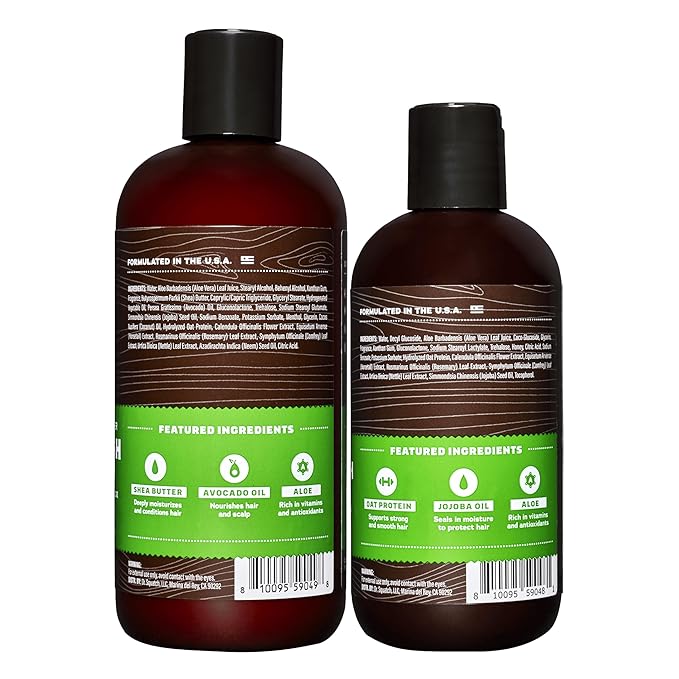 Dr. Squatch Natural Hair Bundle for Men - Healthy, Full Looking Hair - Cool Fresh Aloe Shampoo (8 fl oz), Cool Fresh Aloe Conditioner (11.5 fl oz)-Velvo Beauty