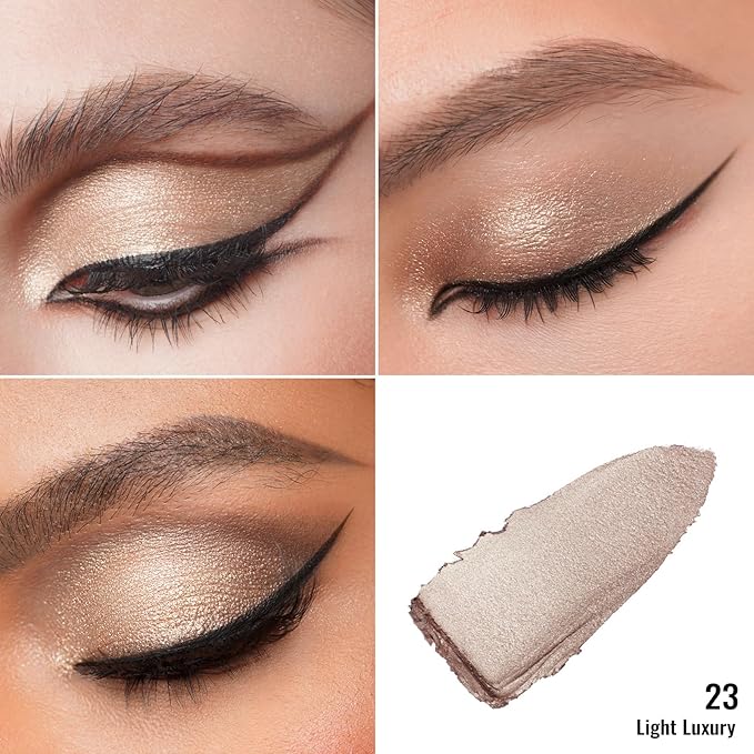 Oulac Shimmer Cream Eyeshadow also for Highlighter Blendable Eye Shadow Waterproof&Long Lasting with Moisturizing Formula Soft Shimmer Eye Make-up,Vegan & Cruelty-Free,6g 23-Velvo Beauty