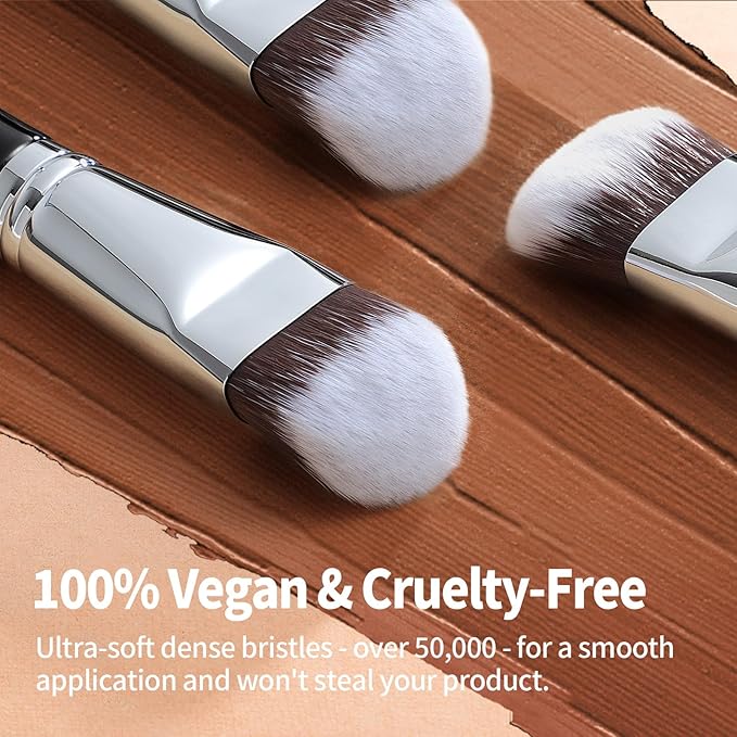 Foundation Brush, EIGSHOW Pro Slanted Brushes Angled Bristles Mask Kabuki Face Brush Perfect for Powder Liquid Cream Buffing Blending (F625)-Velvo Beauty