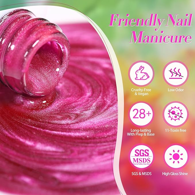 Born Pretty Cat Magnetic Eye Gel Nail Polish Neon Glazed Glass Crystal Magnetic Gel Spring Summer Yellow Green Pink Blue Purple Translucent Gel Polish Set Manicure Nail Art DIY at Home-Velvo Beauty