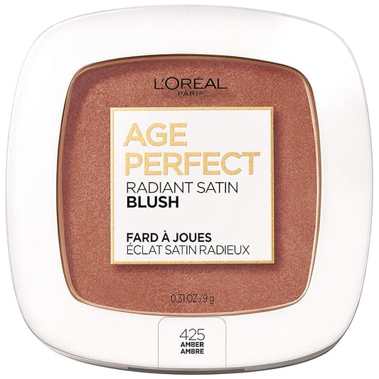 L'Oreal Paris Age Perfect Radiant Satin Blush with Camellia Oil, Amber-Velvo Beauty