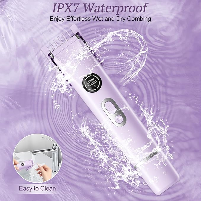 Bikini Trimmer for Women, 4 in 1 Wet/Dry Electric Razors for Women - Dual Head, Painless Rechargeable Portable Womens Razors for Shaving Set for Face, Nose, Eyebrows, Armpits, Bikini Area (Purple)-Velvo Beauty