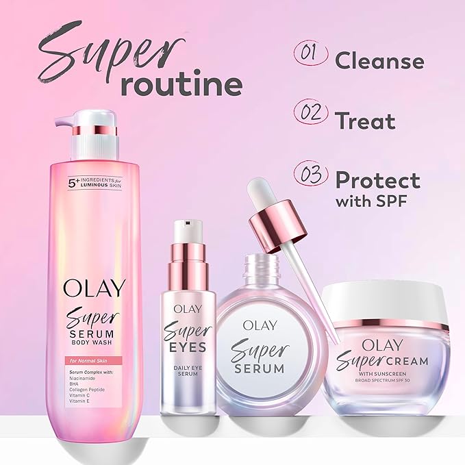 Olay Super Eye Serum - Vitamin C, Caffeine, Niacinamide, Amino Peptide, Aloe Vera - Brightens Dark Circles, Anti-Wrinkle, Anti-Aging, Brightening, Smooths Fine Lines, Firming, Hydrating, 0.45 Oz-Velvo Beauty