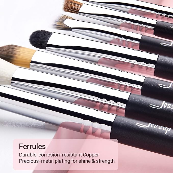 Jessup Eye Makeup Brushes 10 pcs, Premium Synthetic Eyeshadow Blending Concealer Eyebrow Eyeliner Brush Set T315-Velvo Beauty
