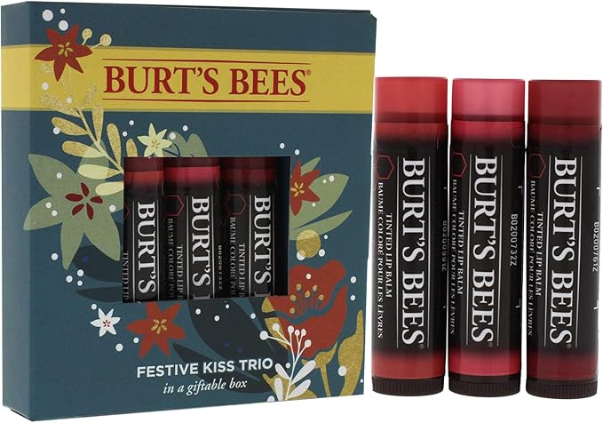 Burt's Bees, Festive Kiss Trio 2020, 3 Count-Velvo Beauty