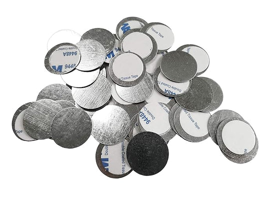 50pcs Round Metal Stickers for Non-Magnetic Eyeshadow Pan Use with Magnetic Makeup Palette (Diameter 2.5cm)-Velvo Beauty