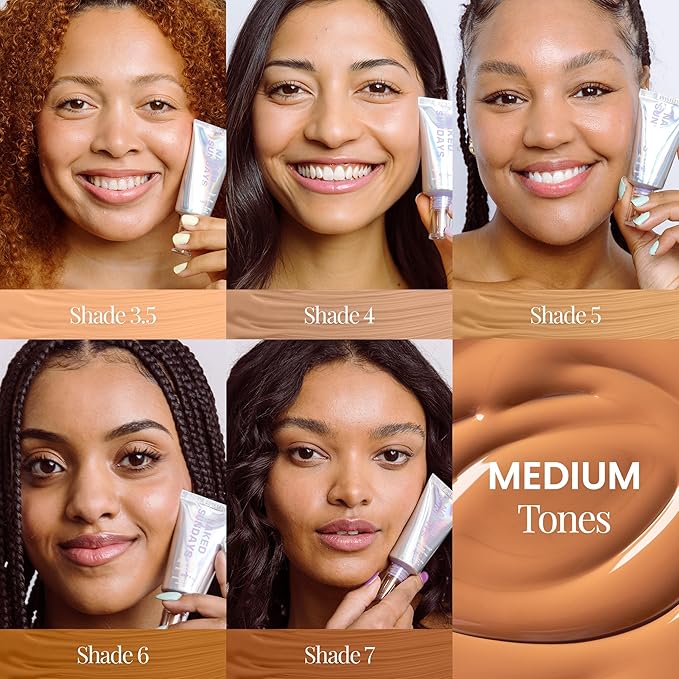 Naked Sundays BeautyScreen™ SPF 50 Mineral Peptide Foundation Tint – 2-in-1 Skin Tint & Mineral Sunscreen | Radiant, Buildable Coverage, Acne-Safe, Infused with Peptides (5 Tan Honey, 1.01 oz)-Velvo Beauty