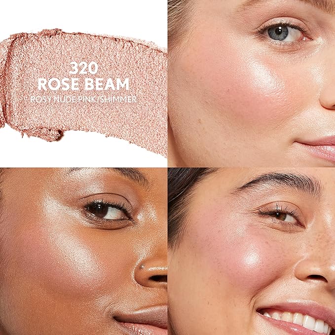 CoverGirl Trublend Skin Enhancer Highlighter Balm Stick, 320 Rose Beam, Highlighter, Vegan Formula, Easy to Use, Glides on Effortlessly, Non-Greasy, Doesn't Crease, 0.21oz-Velvo Beauty