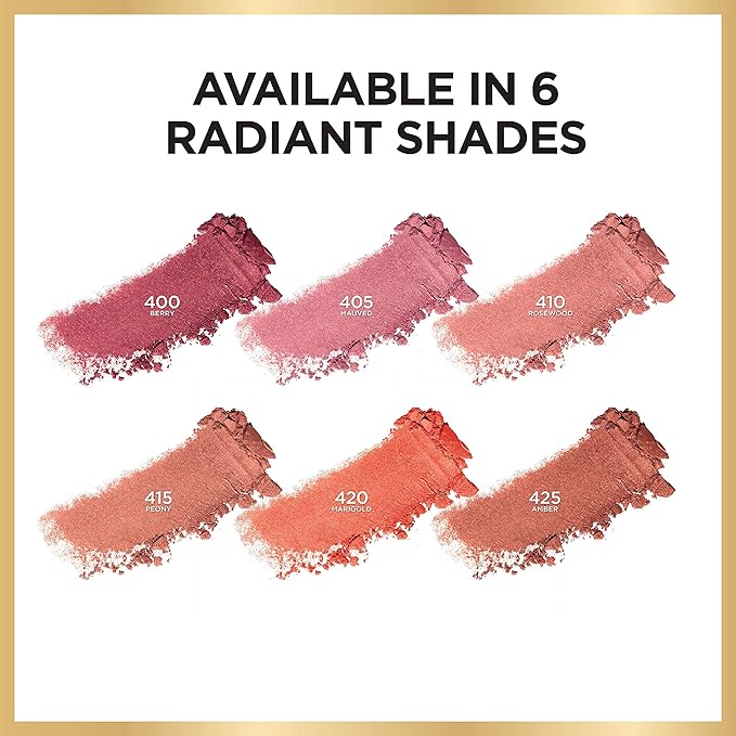 L'Oreal Paris Age Perfect Radiant Satin Blush with Camellia Oil, Amber-Velvo Beauty