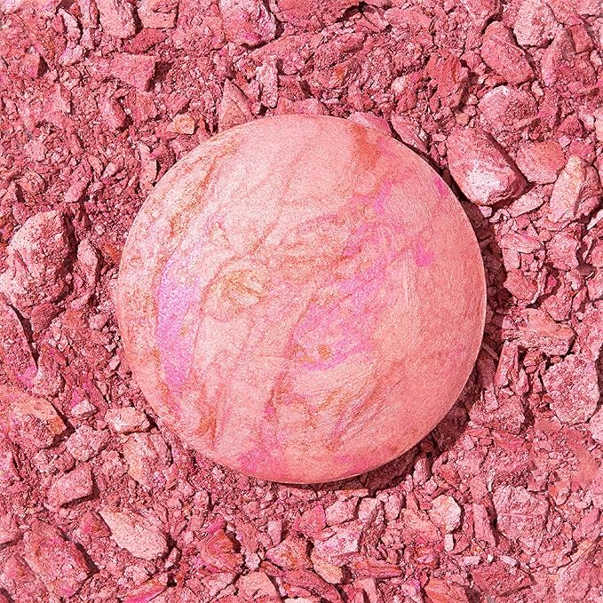 LAURA GELLER NEW YORK Baked Blush-n-Brighten Marbleized Blush + Angled Brush (02 Pink Buttercream, 47mm)-Velvo Beauty