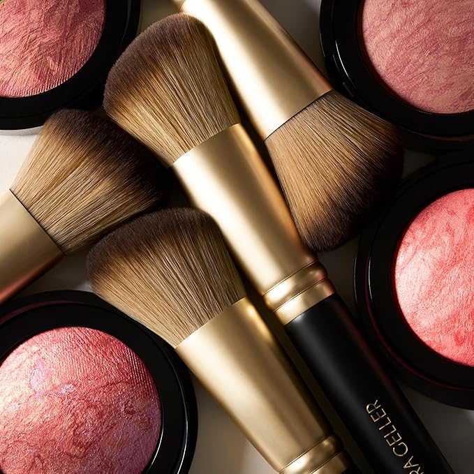 LAURA GELLER NEW YORK Angled Blush Brush with Black Wooden Handle & Dense Bristles for Makeup Application-Velvo Beauty