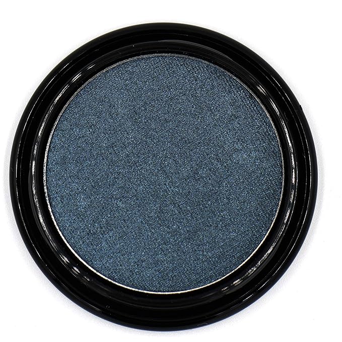 Dark Starry Night Metallic Navy Blue Grey Gray Silver Shimmer Pressed Powder Single Vegan Eyeshadow; Talc, Paraben & Cruelty Free-Velvo Beauty