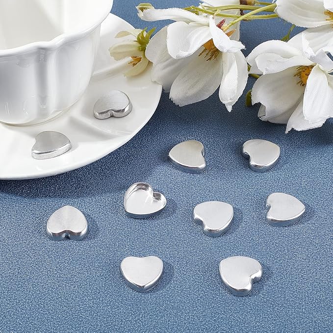 CHGCRAFT 300Pcs Empty Heart Metal Pans Size 19.5mm for Eyeshadow Palette Makeup Palette Sliver-Velvo Beauty