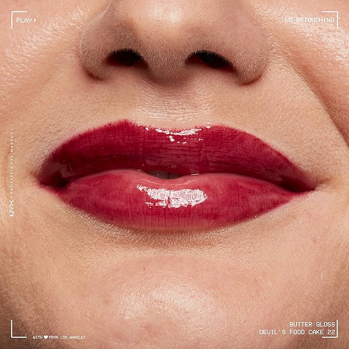 NYX PROFESSIONAL MAKEUP Butter Gloss, Non-Sticky Lip Gloss - Devil's Food Cake (Deep Plum)-Velvo Beauty