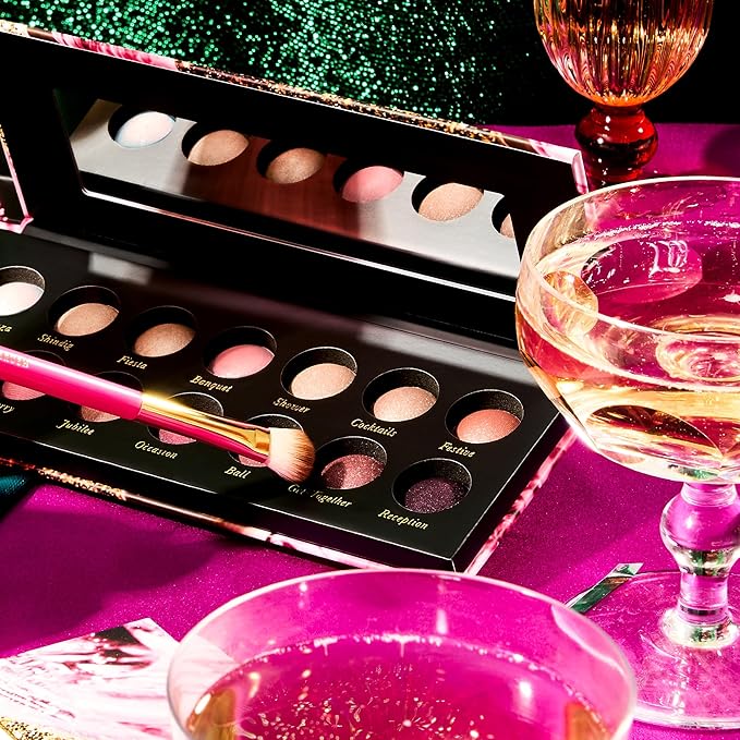 LAURA GELLER NEW YORK The Delectables Pink Prosecco Baked Eyeshadow Palette | 14 Pigmented Eyeshadows Blendable-Velvo Beauty